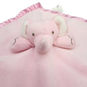 Stepping Stones Elephant Lovey Pink I Love Hugs Satin Trim Security Blanket
